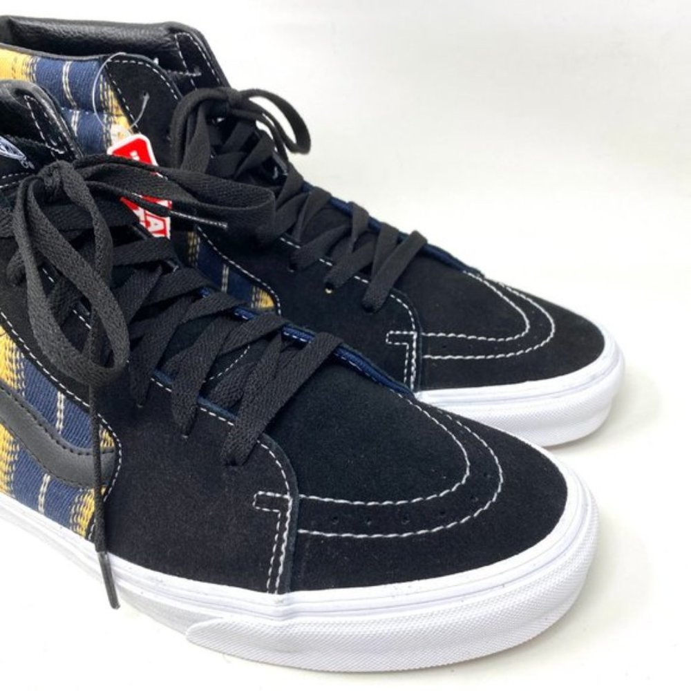 💖MEGA SALE💖VANS SK8-HI Denim Men's Stripes s Black Suede Canvas VN0A4BV6TRM - Picture 4 of 10